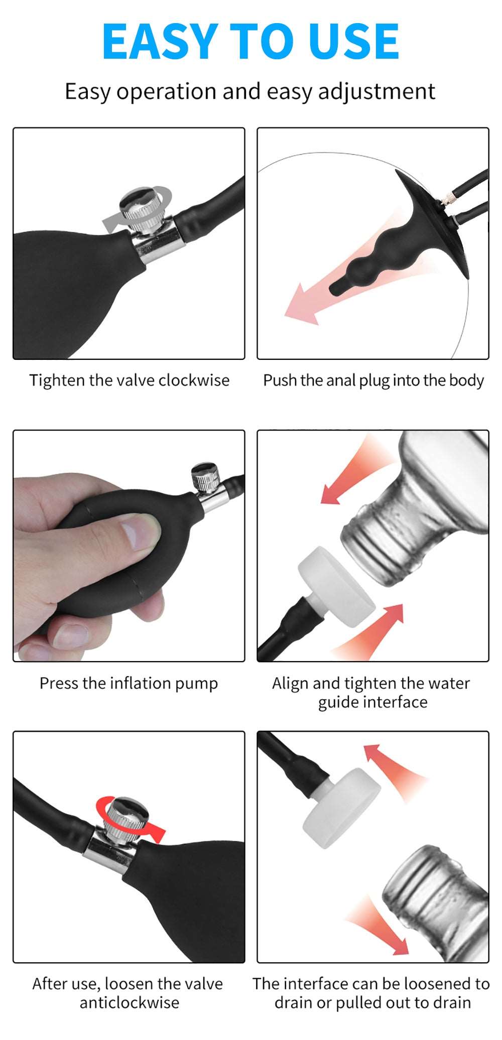 Silicone Inflatable Anal Plug