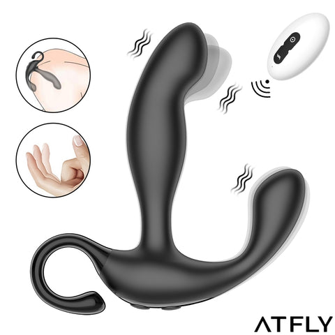Anal Plug with Delay Ejaculation Ring, Male Massager Toy